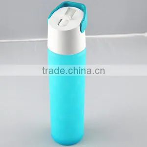 Custom Made Stylish Multi-color Glass Water Bottle With Silicone Sleeve thumbnail-3