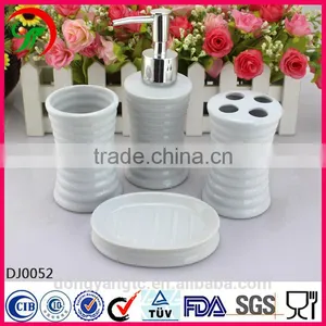Factory Wholesale Custom New Porcelain Bath Set Ceramic Bathroom Accessory Set thumbnail-1