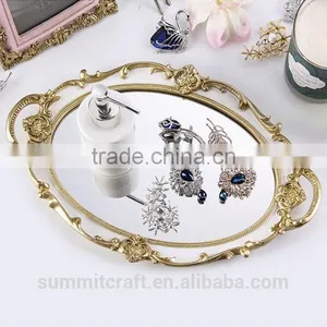 Fashion Antique Resin Oval Jewelry Mirror Tray thumbnail-4