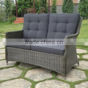 Gray Plastic Rattan Wicker Furniture Sofa Set thumbnail-3