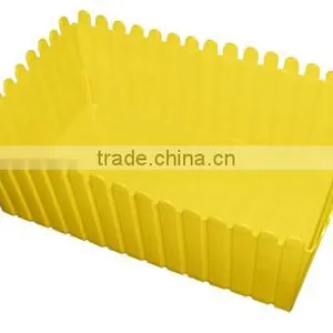 Plastic Picket Fence Planter Yellow thumbnail-1