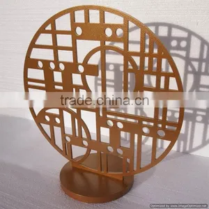 Golden Metal Round Sculpture thumbnail-1