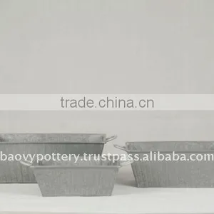 AYL Galvanized Zinc Vase,Galvanized Zinc Watering Can , Zinc Pot Planter, Zinc Planter for Gardening and Household thumbnail-1