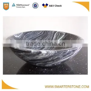 Black and White Marble With Wooden Veins Wash Basin Unique thumbnail-1