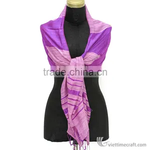 Fashionable Silk Scarf, 100% Pure Silk Handmade in Vietnam thumbnail-1