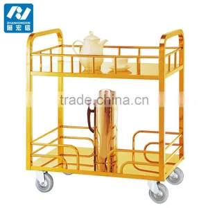Luxury Food Service Flambe Trolley With Double Gas Stoves and Wheels thumbnail-5
