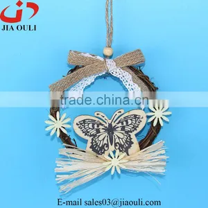 Cheap Easter Decorations Hanger Butterfly Rattan Wreath thumbnail-1