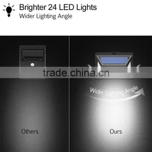 24 LED Solar Motion Sensor Light With 5 LEDs Both Side, 120 Degree Wide Angle Motion Sensor, Outdoor Wall Lights for Patio thumbnail-3