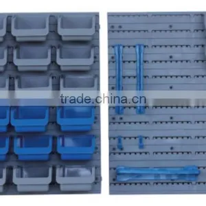 BR-004 44pcs Bulk Bin Storage Rack Wall Mounted Parts Rack Bin Organizer With Tray and Casters Bin Rack Storage thumbnail-1