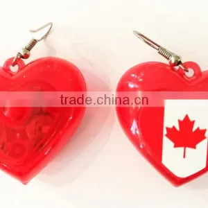Customs Made July 4th Plastic Heart Led Flashing Light Earrings thumbnail-2