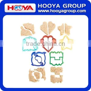 Fun Cake Cookie and Sandwich Cutter Shapes for Kids Set of 5 Dinosaur Dolphin Heart Star and Train thumbnail-1