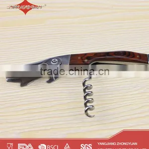 Cheap Fancy Custom Wood Cork Corkscrew Wine Opener thumbnail-5