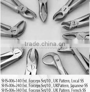 Ext. Forceps Set/10, UK Pattern , Japanese SS thumbnail-1