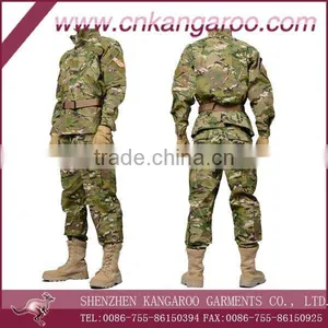 Men's 65% Polyester 35% Cotton Woven Olive Camouflage Martial Military Combat Uniform thumbnail-1