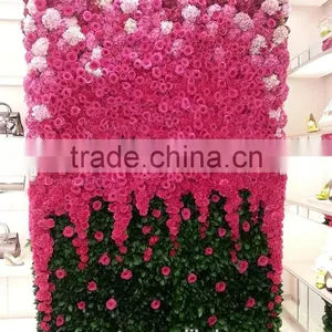 Colorful Artificial Flower Wall Backdrop With Wholesale Silk Flower Hydrangea and Rose for Wedding thumbnail-1