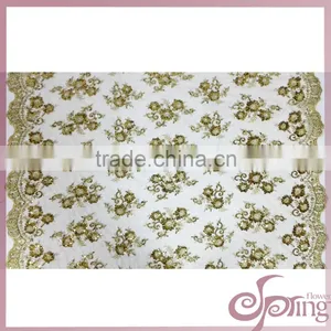 African Swiss Embroidery Voile Sequins Fabric for Wedding Party Dress thumbnail-4