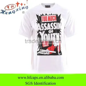 Wholesale White Cotton Silk Print Short Sleeve Blank Cotton t Shirt thumbnail-1
