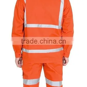 EN11612 100%cotton Flame Retardant Workwear T/C 65/35 Antistatic Garment,waterproof Oil Repellent Uniform thumbnail-2