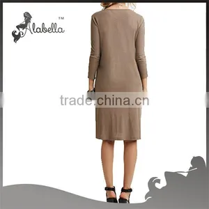 Sexy Modal Ladies Dress Long Sleeve High Side Slits thumbnail-2