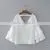 Women Latest Designs Breathable Plain White Linen Blouse thumbnail-5