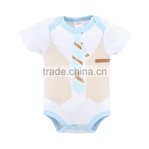 Gentleman Baby Clothes Cotton Short Sleeve Baby Rompers For Cute 2017 thumbnail-1