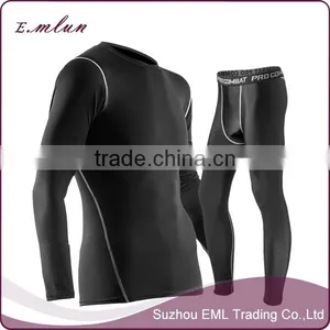 New Products Sports Suit With Long Sleeves Thin Fitness Compression Men Sportswear Sets thumbnail-1