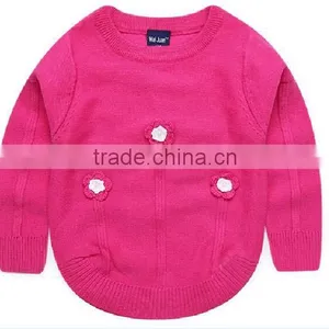Custom Factory Latest Fancy Embroidered Flower Winter Kids Cottton Sweater thumbnail-1