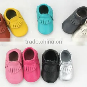Wholesale Genuine Leather Shoes Baby Moccasins With Tassels thumbnail-3