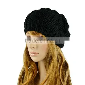 Winter Women Beret Braided Baggy Beanie Youth Winter Hat SV000232 thumbnail-2