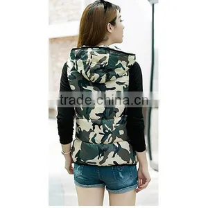2015 New Fashion Customized Casual Printed Women Cotton Vest With Hoody,Down Parka thumbnail-2