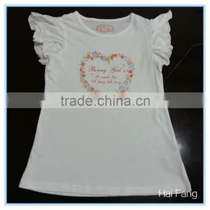 Children Girls Printting Bubble Sleeve t Shirt, Girl t Shirts Printed Designs, Fancy Girl Short Sleeve t Shirt thumbnail-2