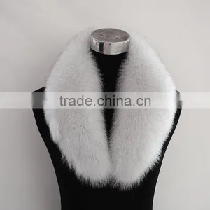 Myfur Genuine Blue Fox Fur Made Attached Parka Fur Collar Trim thumbnail-1