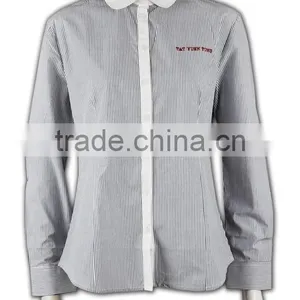 100% Cotton Design China Made Business Design White and Grey Flannel Shirt Mens thumbnail-2