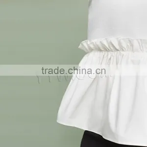 Polyester Camisole Backless Ruffles Solid White Size:XXL Sold By PC thumbnail-3