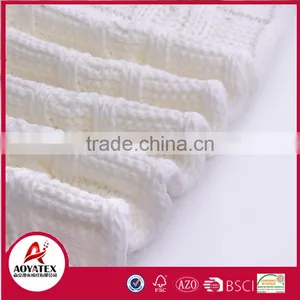Cable Knitted 100 Acrylic Throw Blankets With Pompom thumbnail-4