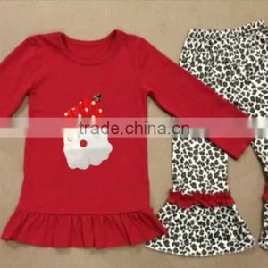 China Suppliers Winter Boutique Outfit Girls Clothing Christmas Set Santa Claus Printed Outfits thumbnail-2