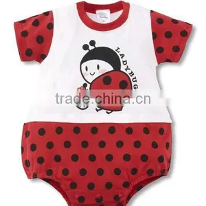 2016 Cartoon Animals Dot Printed Short Sleeve Pure Cotton Baby Romper thumbnail-4