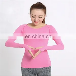 Women 's T-shirts Running Gym Wear High Elastic Tights Women's Sport Shirts Long Sleeve Shirts Fitness Women Clothes Tops thumbnail-2