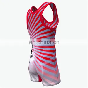 Sublimated Cool Cheap Wrestling Singlets for Sale thumbnail-3