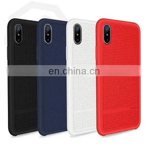 Ponch Series Liquid Silicone Coated PC Back Cover Case for IPhone X - Red thumbnail-4