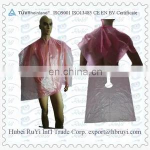 Disposable Plastic Hair Coloring Cape for Salon Using thumbnail-1