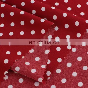 Chinese High Quality 100D Polyester 4 Way Stretch/elastic Polka Dot Printed Fabric for Dress thumbnail-2