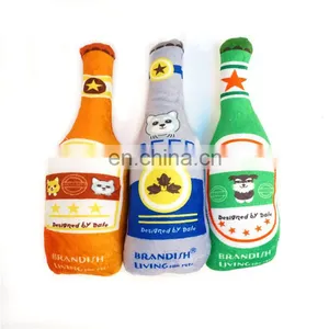 Custom Pet Plush Toy Beer Vodka Bottle Squeaker Dog Chew Toy Beer thumbnail-1