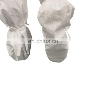 White Disposable Waterproof Consumable Lab Anti Splash With Plastic PE Isolation High Long Shoe Boot Covers for Personal Use thumbnail-1