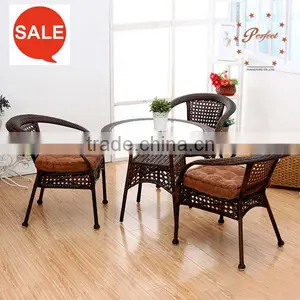 Outdoor PE Rattan Patio Furniture Round Table With Armchair ZG-16 thumbnail-2