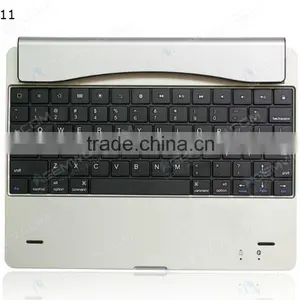 Bluetooth Keyboard for IPad2/3/4,silver Ultra Thin Bluetooth Keyboard Case With Magnetic Slot thumbnail-1