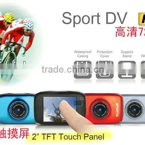 60fps hd 720p Mini dv Sports Waterproof Camera With 2.0inch Touch Screen thumbnail-1