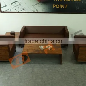 Modern Appearance And Wood Material Executive Living Room Sofa Commercial Leather Sectional Sofa Low Back Brown Leather Sofa thumbnail-3