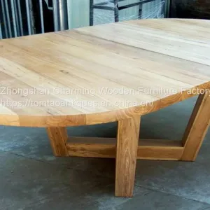 Solid Elmwood Round Dining Table,extendable thumbnail-4