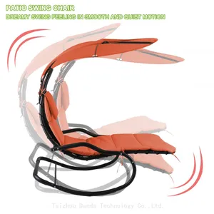 Indoor/Outdoor Orange Color Sun Lounger Hammock Rocking Chair Leisure Swing Hanging Chair thumbnail-3